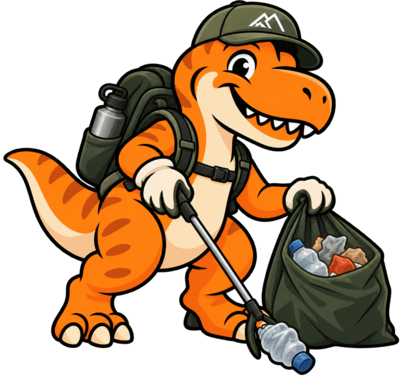 Rex and friends cleaning up a mountain trail